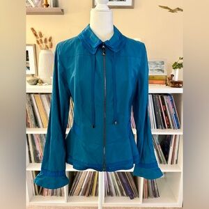 Elie Tahari Size Large Peplum Zip Up Jacket